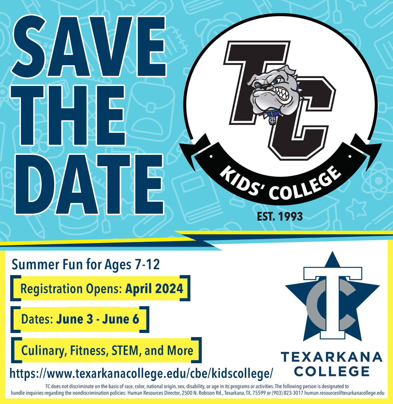 Kids' College 2024 - Texarkana College Community & Business Education